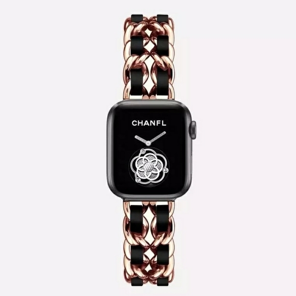Apple Accessories - New Rose Gold/Black Strap for Apple I-Watch 38 MM